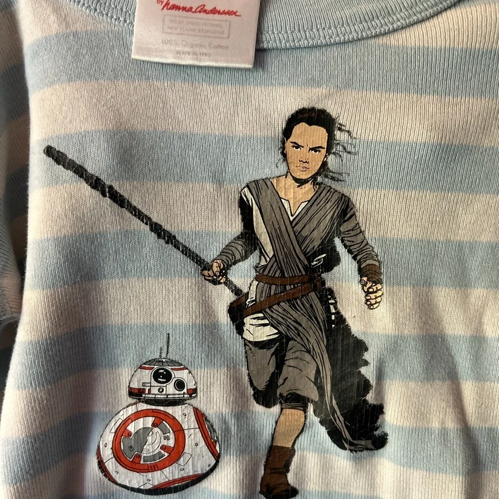 Star Wars 4T HannaJams Hanna Andersson Blue White Pajamas Long Sleeve Winter
